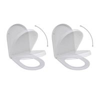 Générique Sièges de Toilette avec couvercles 2 pcs Plastique Blanc,275928