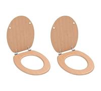 Générique Sièges WC Lot de 2 avec couvercles MDF Design de Bambou,Sièges de Toilettes & de bidets,7.64KG-276995