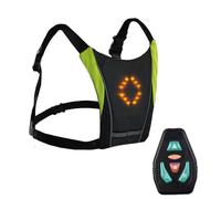 Générique Signal de cyclisme VILLE - Pignon d'éclairage réfléchissant, sac à dos à LED | Gilet clignotant à télécommande de 25x25 cm avec charge USB, équipement de visibilité à queue intellige