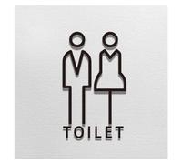 Générique Signalétique WC Acrylique 7D Noir et Doré - Autocollant Mural pour Porte de Salle de Bain, Décoration Artistique pour Hôtel et Maison