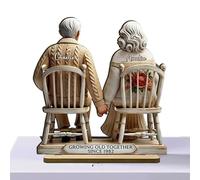 Générique Signe en Bois de Couple - Vieillir Ensemble Figurines, en Bois vieillissant Modèle Ensemble | 5.91x3.94x0,2 Pouces, symbolise l'amour, l'ornement de Romantique pour sa Femme ami Mari père