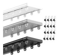 Générique Silent Double Curtain Track Ceiling Mount 1PCS Curtain Conjoined Double Rail, Aluminum Curtains Rods for Windows/Bedroom/Hotel 0.5/1.2/3/4.5/5.6/8/10m(Noir,5.6(m))