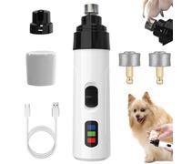 Générique Silent Groom Pro Nail Grinder, 2025 New Dog Nail Trimmer, USB Rechargeable Pet Paws Grooming Smoothing Tool for Dogs and Cats (1 Set+2 Replacement Head)