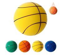 Générique Silent House Basketball, Quiet Indoor Safe Premium Foam Ball for Training, Grooved PU Foam Design for Realistic Bounce, Ideal Gift for Youth (Yellow,3 (26.5"))