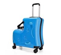 Générique Silent Wheels Trolley | Kids Ride Suitcase | 20in Trolley Case with 3 Digit Password Lock, Pedals, Handlebars, and Seat Belts | Travel Luggage with Silent Wheels for Boys