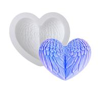 Générique Silicone Baking Mold, Flexible Heart with Wings Shaped Mould, Non-Stick Cake Chocolate Tool for Couples Family Baking Projects Gift Craft and Decorations