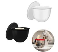 Générique Silicone Bowl Liners for Mixers, 3 Pack Liners with Lids for Tilt-Head 5-quart Stand Mixers (Black+White)