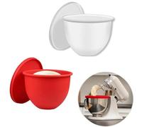 Générique Silicone Bowl Liners for Mixers, 3 Pack Liners with Lids for Tilt-Head 5-quart Stand Mixers (Red+White)