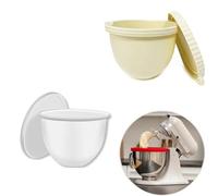 Générique Silicone Bowl Liners for Mixers, 3 Pack Liners with Lids for Tilt-Head 5-quart Stand Mixers (White+Beige)