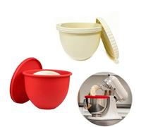 Générique Silicone Bowl Liners for Mixers, 3 Pack Liners with Lids for Tilt-Head 5-quart Stand Mixers (Red+Beige)