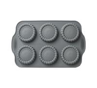 Générique Silicone Cake Molds, 6 Cup Non Stick Muffin Tray with Flower Design, Baking Molds for Christmas Chocolate Egg Bread Cookie, Holiday Treats, Kitchen Cooking Accessory, Multi-Purpose Mold Set