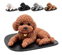 Générique Silicone Dog Dashboard Accessories, Realistic TeddyPuppy Car DashboardDecor (Brown)