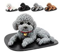 Générique Silicone Dog Dashboard Accessories, Realistic TeddyPuppy Car DashboardDecor (Grey)