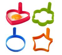 Générique Silicone Egg Molds, Patter Style, 3.94x3.94x2.76 Inches Flexible, Easy to Clean Cooking Ring Non Stick Pancake Gadget, Crumpet Molds Kit for Breakfast, Camping, Burgers, and Indoor