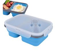 Générique Silicone Lunch Box - Foldable Box | 2-Compartment Food Container | Leakproof, Microwave Safe, Dishwasher Safe, Freezer Sáfe, Space-Saving Design, For Adults Kids Office School Travel