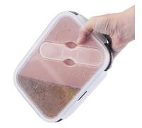 Générique Silicone Lunch Box - Foldable Box | 2-Compartment Food Container | Leakproof, Microwave Safe, Dishwasher Safe, Freezer Sáfe, Space-Saving Design, For Adults Kids Office School Travel