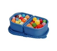 Générique Silicone Meal Containers - Two Compartment Food Storage Box for Lunch | Flexible BPA Free Material with Airtight Lid, Stackable Bowls, Home Office Travel Picnic for Camping Outdoor Meals