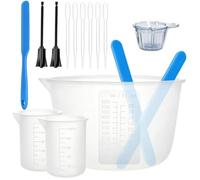Générique Silicone Mixing Set | Graduated Cups with Pipettes Gloves | Resin Measuring Cups Tool Kit, Resin Measure Cups Stir Sticks for Beginners Hobbyists Enthusiasts Coaster Jewelry Crafting