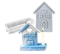 Générique Silicone Molds - Non-Stick House Shape Crafts Casting Tool | House Candle Molds for Wax, Cement, Clay, Soap, Candlestick, Plaster, and Table Ornaments, Ideal for DIY and Home Decor Projects
