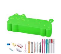 Générique Silicone Pencil Case, Cat Shaped Stationery Pouch, 8.66x1.97x3.74 inches Soft Flexible Organizer, Zipper Storage for Desk, School Supplies, Teens, Kids, Classroom, Home, Dorm, Travel Use