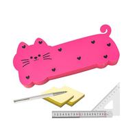 Générique Silicone Pencil Case, Cat-Shaped Stationery Pouch, Zipper Closure Design, Soft Flexible Organizer for Desk Supplies, School, Kids, Teens, Home, Dorm Use, 8.66x1.97x3.74 inches