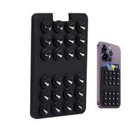 Générique Silicone Phone Holder - Adhesive, Card Mount Wallet, Black Design | Durable Fixation Feature, Adhesive Cellphone Tool, Suction Cup Mount for Window, Wall, Shower, Mirror, Desk