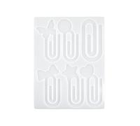 Générique Silicone Trombone signets Moule, Bricolage résine Marque-Page moules, réutilisable Mignon Livre Clip Casting moules pour résine époxy, Bijoux, Cadeaux