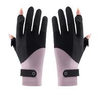Générique Silk Gloves - 21cm Splicing Non Slip Thin Driving Gloves Ice Silk UV Protection Breathable Full Finger Sunscreen Glove for Women Princess Style Cycling Driving Summer Outdoor Wear