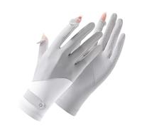 Générique Silk Gloves - 21cm Splicing Non Slip Thin Driving Gloves Ice Silk UV Protection Breathable Full Finger Sunscreen Glove for Women Princess Style Cycling Driving Summer Outdoor Wear