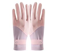 Générique Silk Gloves - 21cm Splicing Non Slip Thin Driving Gloves Ice Silk UV Protection Breathable Full Finger Sunscreen Glove for Women Princess Style Cycling Driving Summer Outdoor Wear