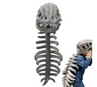 Générique Silly Dinosaur Skeleton Costume, Wearable Dinosaur Plush Skeleton Hat with Spine Headgear Costume for Adults Kids Cosplay Stage Performance
