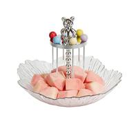 Générique Silver Fruit Bowl, Petal Design Food Basket, Decorative Kitchen Counter Bowl, Multi Purpose Holder for Fruits Vegetables Salad Pasta Snacks Nuts Candy Bread Appetizers Party Serving