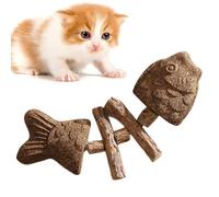Générique Silvervine Cat Toy - Fish Bone Chew Stick | Natural Teething Wand