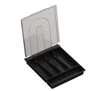 Générique Silverware Storage Organizer with Lid, 5-Compartment Cutlery and Flatware Storage Box, Removable Lid Silverware Case for Kitchen, Drawer, and Table Organization