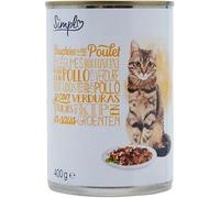 Générique SIMPL - Pâtée pour Chat Adulte en Sauce Poulet Légume | Savoureux mélange onctueux | pour Un Repas Gourmand et équilibré | La boîte de 400g | Lot DE 6