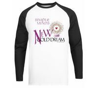 Générique Simple Minds New Gold Dream T-Shirt De Baseball Unisexe Blanc T-Shirt À Manches Noires