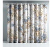 Générique Simple Rideau Occultant Anti Froid Beige Bleu Vintage Élégant Fleurs bloquant la Chaleur à œillets Microfibre pour Chambre d'enfant 135x245 CM (2 Panneaux)