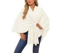 Générique Simplifyleast Shawl Wrap, 2025Elegant Shawl Wraps Soft Open Front Poncho Sweater, Women's Solid Color Shawls (White)