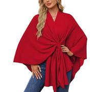 Générique Simplifyleast Shawl Wrap, Elegant Shawl Wraps Soft Open Front Poncho Sweater, Cross Front Knit Wrap for Winter (H)