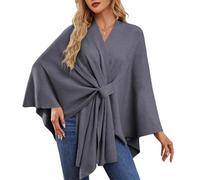 Générique Simplifyleast Shawl Wrap,Elegant Shawl Wraps Soft Open Front Poncho Sweater,Exquisite Shawls for Fall and Winter (Dark Gray,One size)