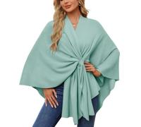 Générique Simplifyleast Shawl Wraps for Women, Wraps Soft Open Front Poncho Sweater, Cross Front Knit Wrap for Winter (E)