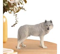 Générique Simulated Wild Wolf Figurines Set - Realistic Ancient Wolf Model Toy | Educational Grey & White Wolves Playset for Early Learning, School Projects &