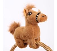 Générique Simulation Blanc Front Cheval Pa Pa Anneau en Peluche Jouet Kawaii Réaliste Animal Doux Cheval en Peluche Poupée Décor Ami Enfant Cadeau
