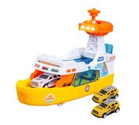 Générique Simulation de Bateau de Pompiers avec Lumières et Sons, Décoration de Bureau, Mini Voiture éducative En Alliage Moulé sous Pression pour Garçons, Jaune