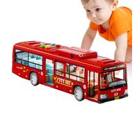 Générique Simulationsbus Kinder - 11.22 Zoll ABS Musik Busspielzeug | Lernspielzeug Licht Sound - Realistisches Fahrzeug mit Öffnenden Türen zur Förderung Von Motorik und Fantasie