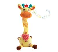 Générique Singing Giraffe, Musical Plush Toy, Dancing Interactive Doll, Light-Up and Voice Repeating Feature, Fun Playtime Companion, 5.91x5.91x12.6 inches, Yellow, 1 Piece