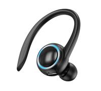 Générique Single Ear Wireless Earphones 5.2, Noise-Cancelling Cordless in-Ear Headset with Ear Hook, 50mAh, Comfortable Earpiece for Sports Business Calls Travel, Black White