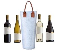 Générique Single Wine Bag, Felt Wine Carrier, 12.8x4.13x4.13 inch Reusable Insulated Design, Portable Handle, Thermal Bottle Holder for Parties, Weddings, and Travel