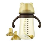 Générique Sippy Cups with Straw - Wide Neck Training Cup with Handles | Wide Neck Straw Trainer Cup with Handles Easy Clean Soft Silicone Spout BPA Free for Children, Sippy, Transition Stage
