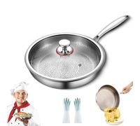 Générique Siraats Titanium Pan, Titanium Hammered Pan Pro, Ultra-Durable Hammered Pans Pro With Lid, Compatible With All Cooktops (10.23in)